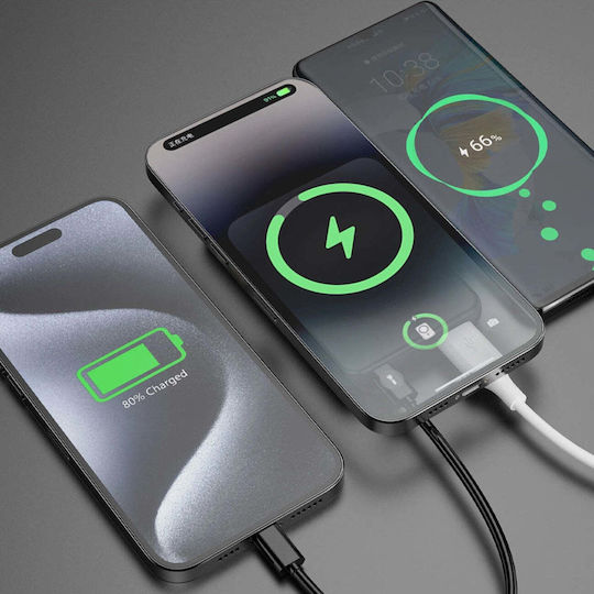 Dudao K14S+ MagSafe Външна Батерия 10000mAh 20W с USB-A Изходен Порт и USB-C Изходен Порт Power Delivery / Бързо Зареждане Черна