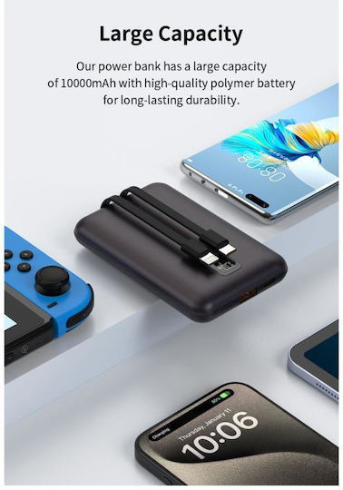 Devia EP202 Mini Power Bank 10000mAh 22.5W Argintiu