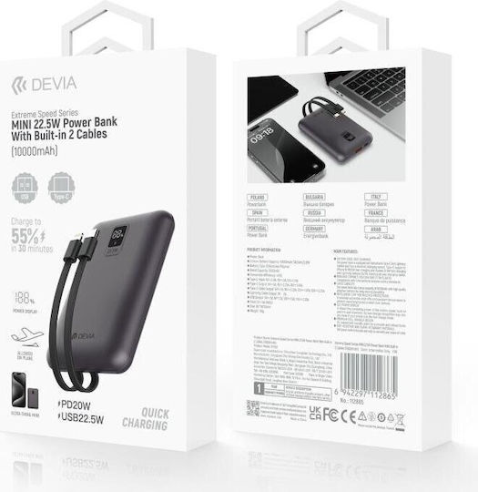 Devia EP202 Mini Power Bank 10000mAh 22.5W Gray