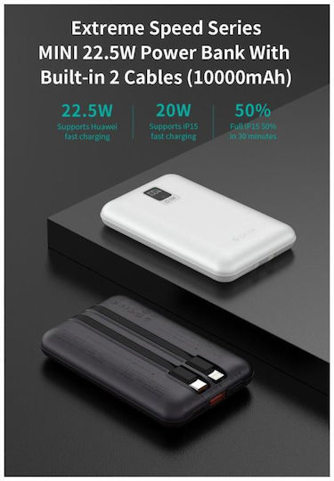 Devia EP202 Mini Power Bank 10000mAh 22.5W Argintiu