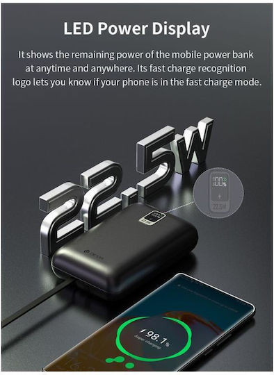 Devia EP208 Mini Power Bank 20000mAh 22.5W Ασημί