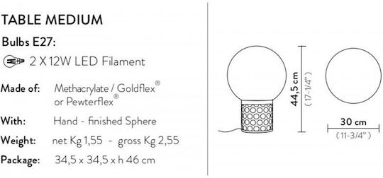 Slamp Dekorative Lampe mit Fassung für E27 Lampe Gold
