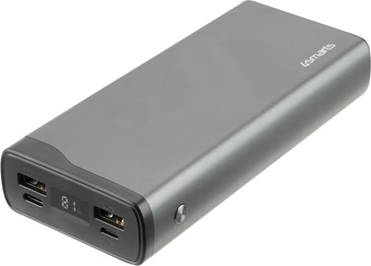 4Smarts Volthub Pro Power Bank 20000mAh 22.5W mit 2 USB-A Anschlüssen und USB-C Anschluss Schnellaufladung 3.0 Gunmetal