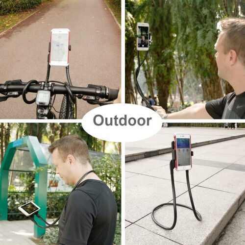 Lazy Hanging Mount Neck Holder for Mobile Phone in Black Colour