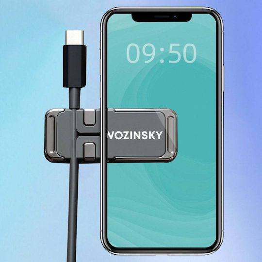Wozinsky Magnetic Phone Holder/Cable Organizer σε Μαύρο χρώμα