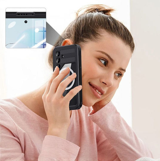 Shellbox 360 Full Cover Plastic / Silicon Impermeabil Negru (Galaxy S25)