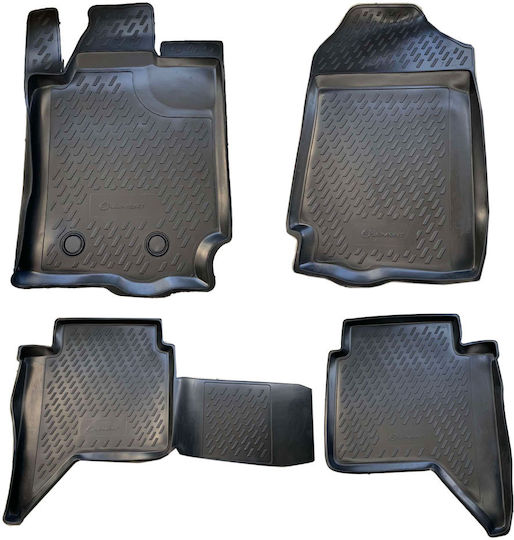 Novline Set of Front and Rear Mats 4pcs Tray Type for Ford Ranger 2011 Black