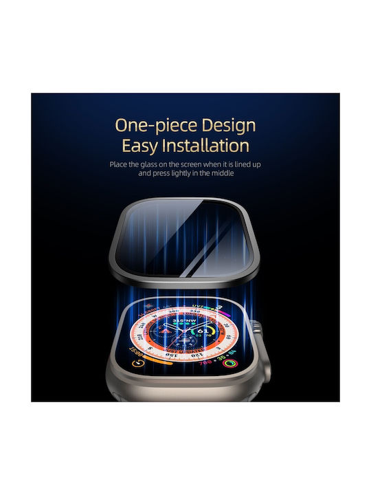 Tempered Glass Silikonhülle in Schwarz Farbe für Apple Watch Ultra 49mm