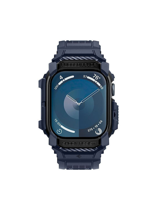 Spigen Rugged Armor Pro Carcasă de Silicon în culoarea Albastru pentru Apple Watch 10 42mm