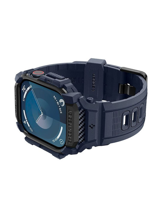 Spigen Rugged Armor Pro Carcasă de Silicon în culoarea Albastru pentru Apple Watch 10 42mm