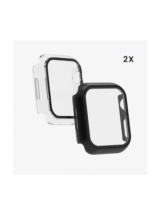 KWmobile Slim 2-Pack Carcasă Din Plastic Cu Geam Clear Și Negru Pentru Apple Watch 41mm