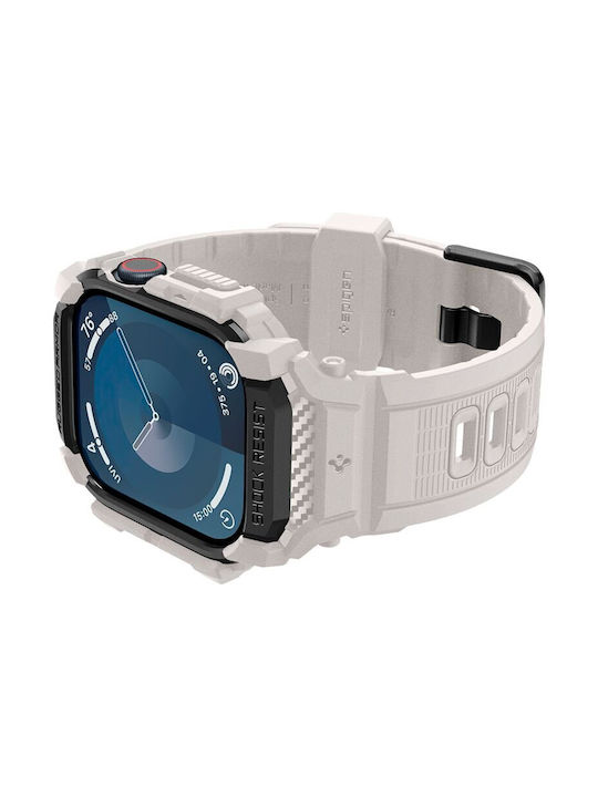 Spigen Rugged Armor Pro Θήκη Σιλικόνης σε Μπεζ χρώμα για Apple Watch 10 42mm