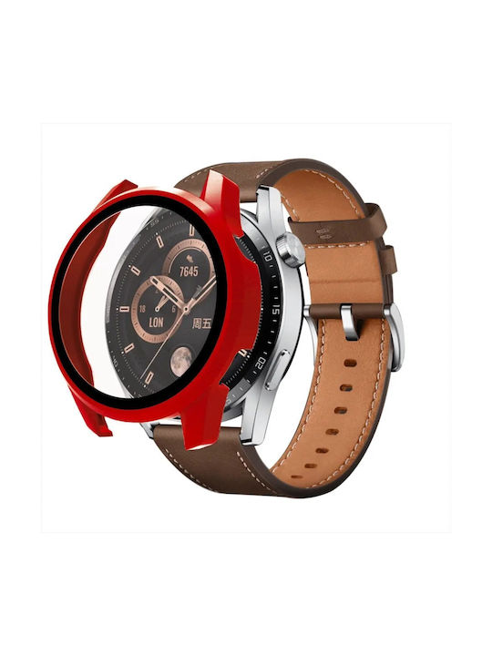 Hurtel Plastic Case with Glass in Red color for Huawei Watch GT3 42mm