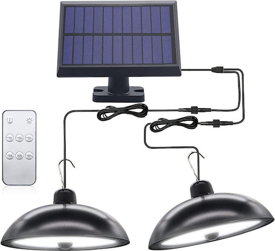 Set 2 Lămpi Solare Suspendate Bianco reglabil cu Fotocelulă și Telecomandă