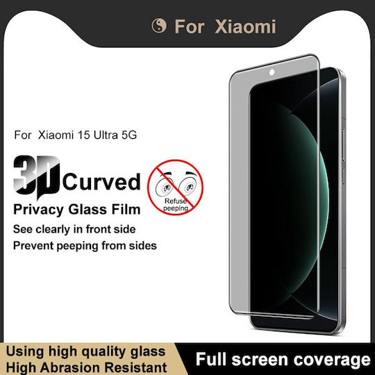 Imak Anti-spy Privacy Full Tempered Glass Xiaomi 15 Ultra 5g Black