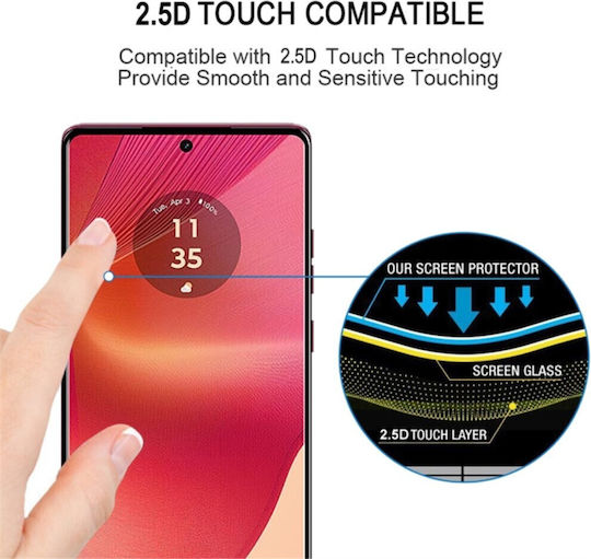 Цялостно закалено стъкло Motorola Moto Edge 50 Fusion Черно