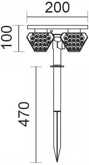 Spot Light Spiked Solar Light 6W 330lm with Natural White Light 4000K IP65