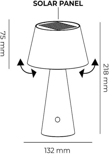Bot Lighting Επιτραπέζιο Ηλιακό Φωτιστικό 2.6W 500lm με Θερμό Λευκό Φως 3000K