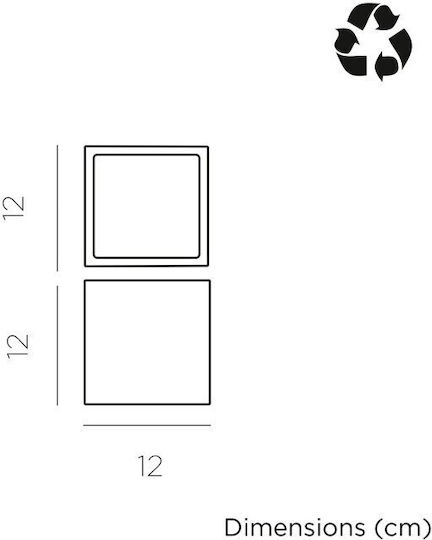 NewGarden Wall Mounted Solar Light with Natural White Light 4000K IP65 12cmx12cmx12cmcm
