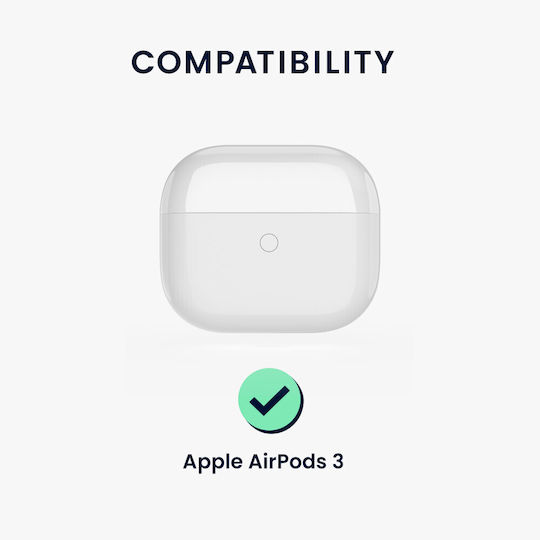 KWmobile Hülle Silikon mit Haken in Gray Farbe für Apple AirPods 3
