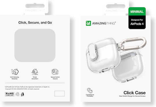 AmazingThing Minimal Case Silicone in Transparent color for Apple AirPods 4