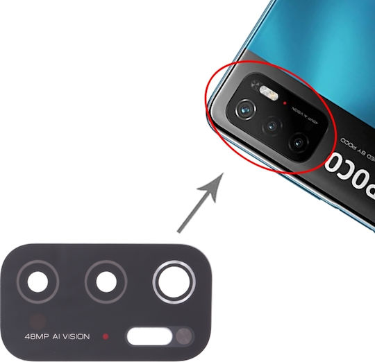 Τζαμάκι Κάμερας Μαύρο για Poco M3 Pro 5G