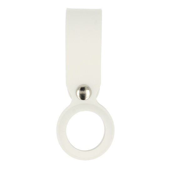 Slide Keychain Loop Schlüsselbund-Etui Silikon für AirTag in Weiß Farbe