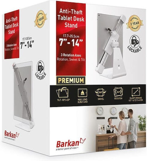 Barkan Tablet Stand Wall White