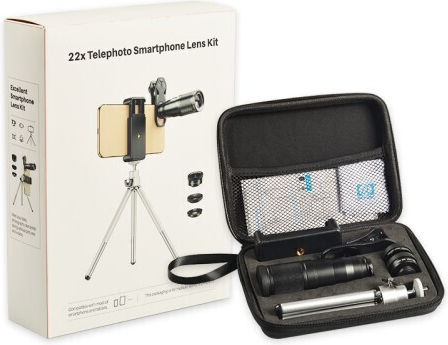 22X Telephoto Lens + 120° Wide Angle Lens + 25X Macro Lens + 205° Fish Eye Lens Σετ Φακών Κάμερας ​Κινητών Fisheye / Macro / Telephoto / Wide Angle 22x 4τμχ