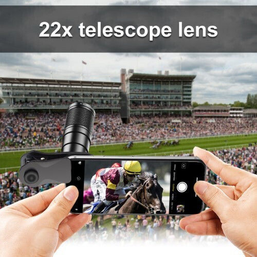 22X Telephoto Lens + 120° Wide Angle Lens + 25X Macro Lens + 205° Fish Eye Lens Σετ Φακών Κάμερας ​Κινητών Fisheye / Macro / Telephoto / Wide Angle 22x 4τμχ