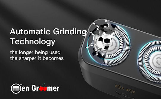 Men Groomer GET-H001BL Περιστρεφόμενη Ξυριστική Μηχανή Προσώπου / Σώματος Επαναφορτιζόμενη