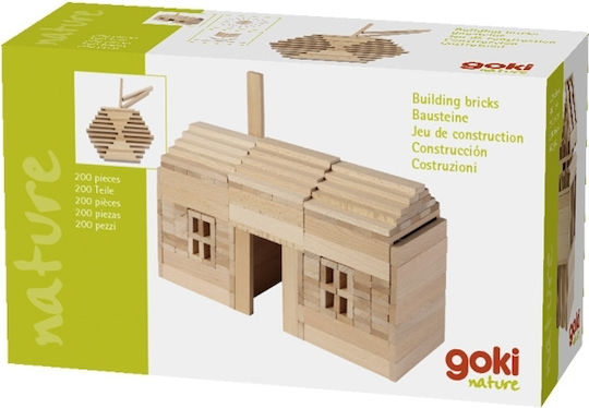 Goki Nature Wooden Building Blocks For 2+ Years 200 Pieces