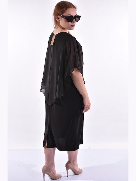 Midi Damenkleid für Hochzeit - Taufe Schwarz