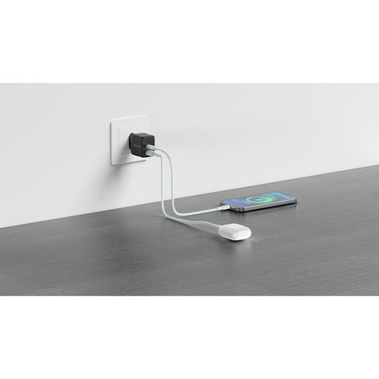 Riversong Φορτιστής Χωρίς Καλώδιο GaN με Θύρα USB-A και Θύρα USB-C Power Delivery Μαύρος (PowerKub G30 Pro AD118)