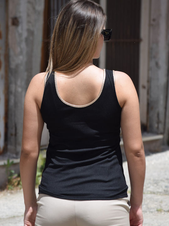 Damen Sport Bluse Ärmellos Black