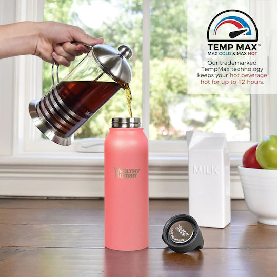 Healthy Human Μπουκάλι Θερμός Ανοξείδωτο / Πλαστικό BPA Free 621ml Stein Bottle Rose Healthy Human