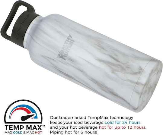 Healthy Human Μπουκάλι Θερμός Ανοξείδωτο / Πλαστικό BPA Free 621ml Stein Bottle Stone White Healthy Human