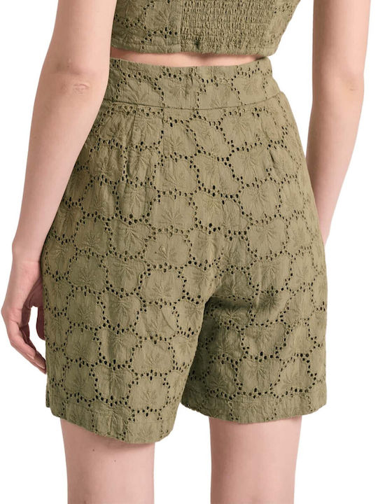 Funky Buddha Women's High Waist Shorts Olive