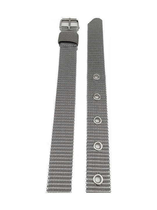 Roza Wide Men's Belt Fabric Webbing Belt Gray