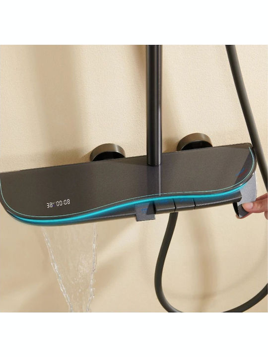 Dream House Adjustable Shower Column with Mixer Black