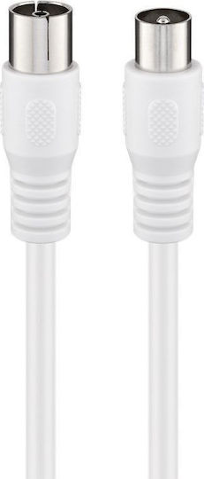 Goobay Antenna Cable Coax male - Coax female White 1m (66612) 1pcs