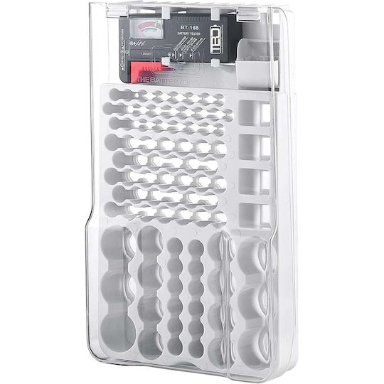 Battery Master Стенна Кутия За 93 Батерии С Тестер За Батерии – AAA AA C D 9V Flat