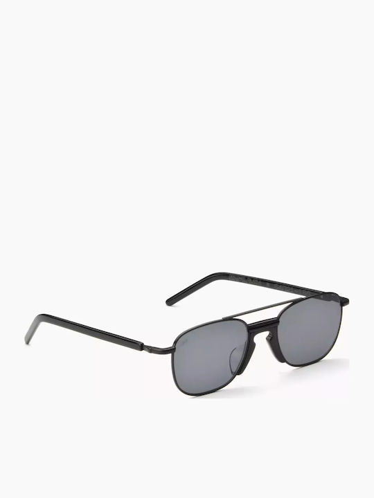 Akila Men's Sunglasses with Black Metal Frame and Black Lens 425709