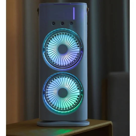 Double Fan Andowl F600 Misting System & RGB Lighting F01