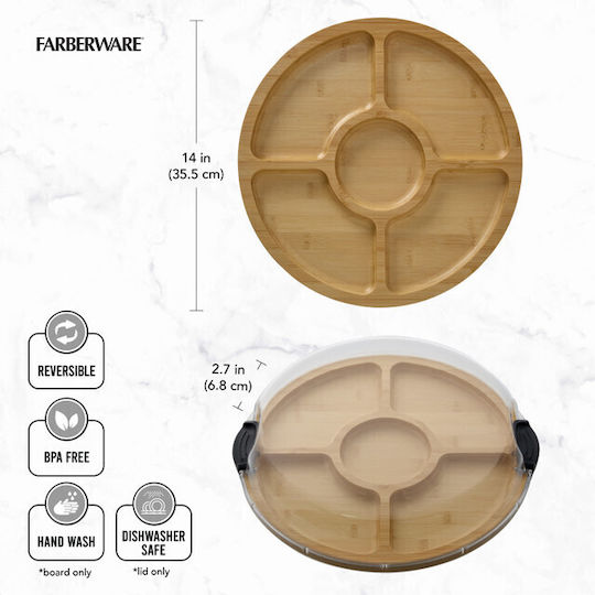 Bamboo Platou de Servire Lemn 39x35x7.5buc 1buc