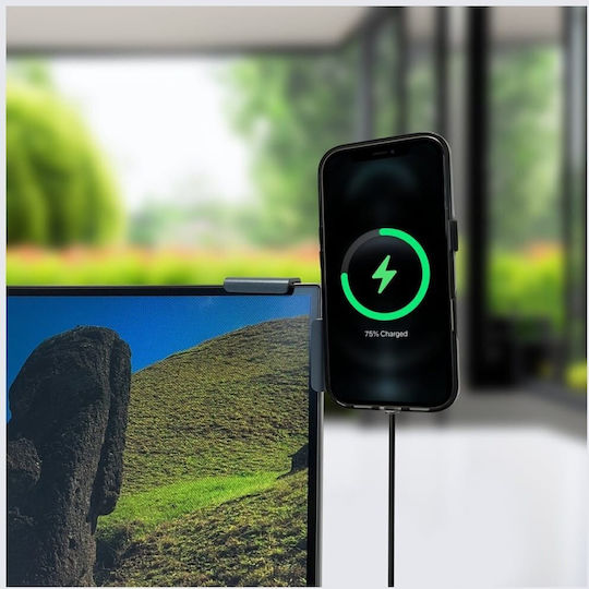 4Smarts Car Mobile Mount with Magnet and Wireless Charging MagSafe Gray