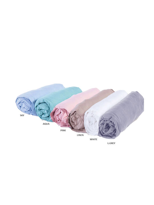 Nef-Nef Homeware Sheet Double with Elastic 140x200+30cm. Jersey Green 109
