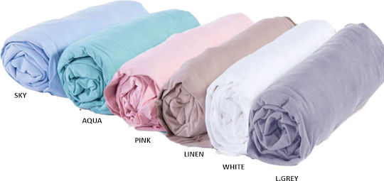 Nef-Nef Homeware Jersey Σεντόνι Διπλό με Λάστιχο 140x200+30εκ. Green 109