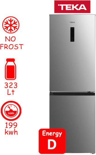 Teka Ψυγειοκαταψύκτης 323lt Total NoFrost Υ185xΠ60xΒ69εκ. Inox Rbf 3450