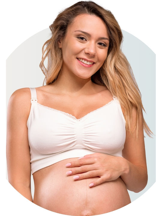 Carriwell Cotton Maternity & Nursing Bra with Clips White